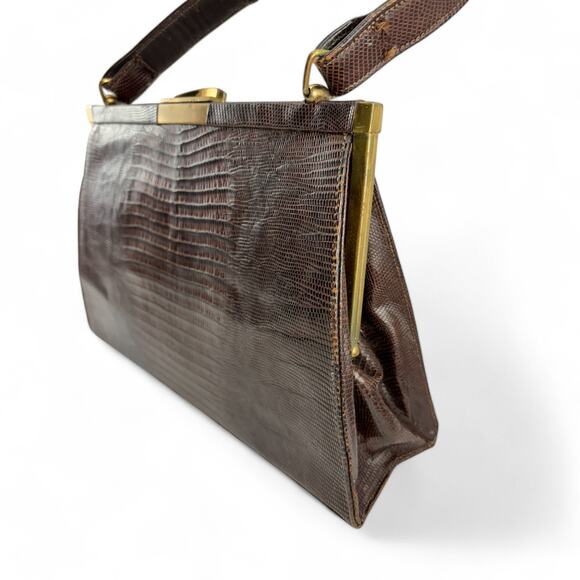 Vintage 1950s Lesco Genuine Alligator Leather Handbag - Picture 11 of 16